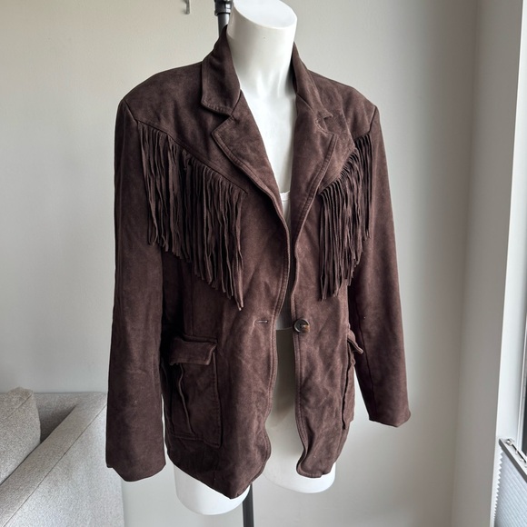 Blank NYC Faux Leather Fringe Jacket Blazer - Picture 4 of 4